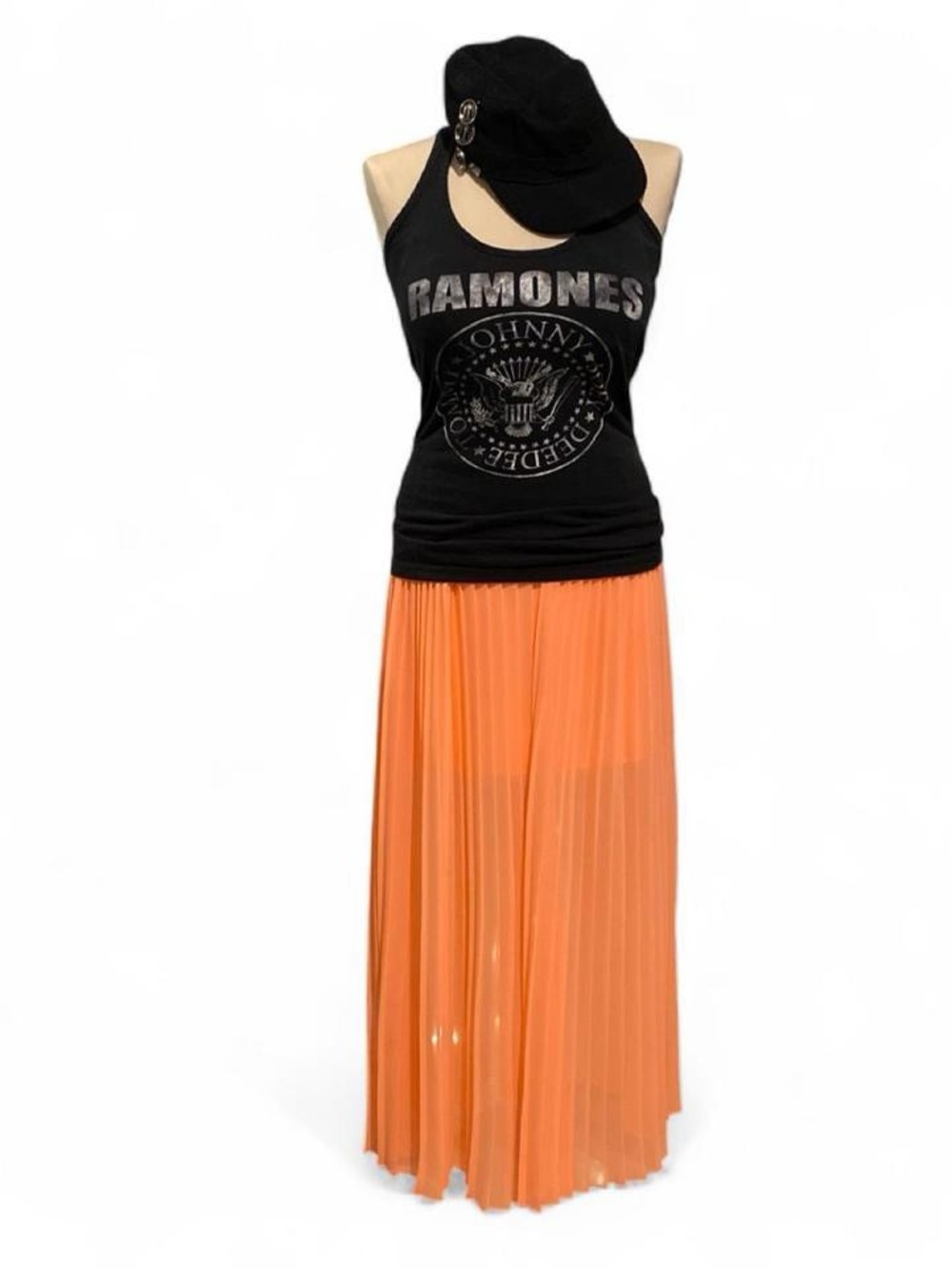 Victoriaโs Secret Peach Colored Pleated Maxi Skirt